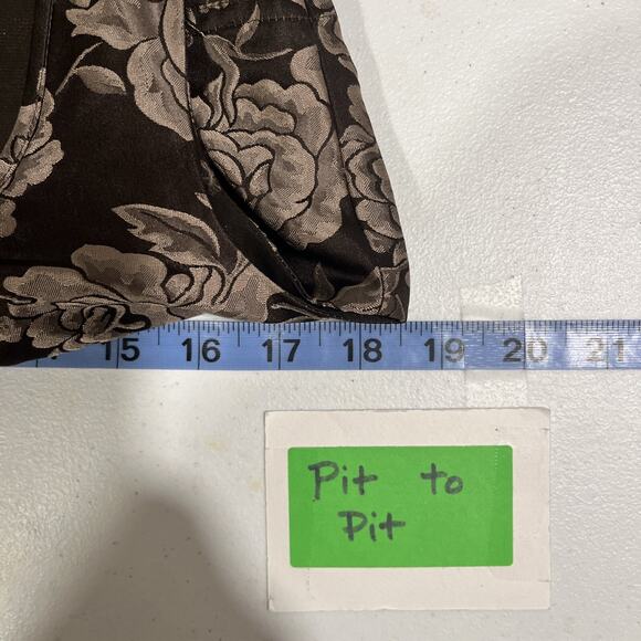 Ann Taylor Women Silk Gray Black Tapestry Floral Baby Doll Tank Ruffle Tiered 8 - Picture 8 of 11